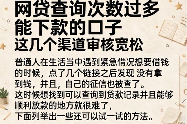 网贷查询次数过多能下款的口子，这几个渠道审核宽松