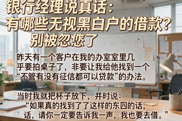 银行经理说真话：有哪些无视黑白户的借款？别被忽悠了