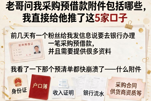 老哥问我采购预借款附件包括哪些，我直接给他推了这5家口子