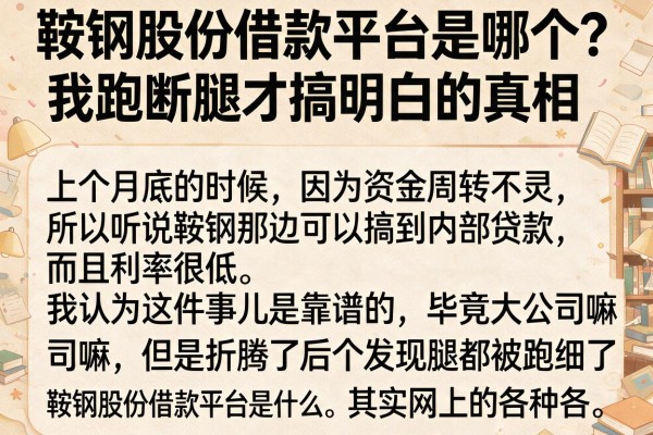 鞍钢股份借款平台是哪个？我跑断腿才搞明白的真相
