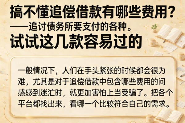 搞不懂追偿借款有哪些费用？试试这几款容易过的