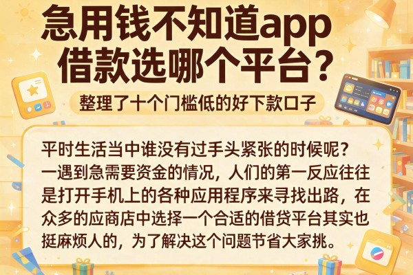 急用钱不知道app借款选哪个平台？整理了十个门槛低的好下款口子
