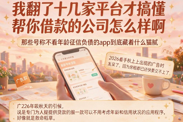 我翻了十几家平台才搞懂帮你借款的公司怎么样啊，那些号称不看年龄征信负债的app到底藏着什么猫腻