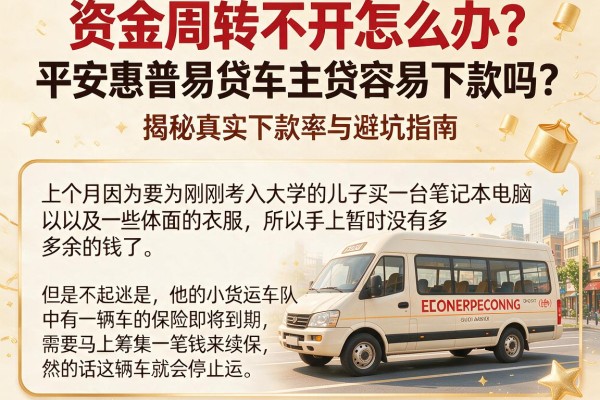 资金周转不开怎么办?平安惠普易贷车主贷容易下款吗?揭秘真实下款率与避坑指南