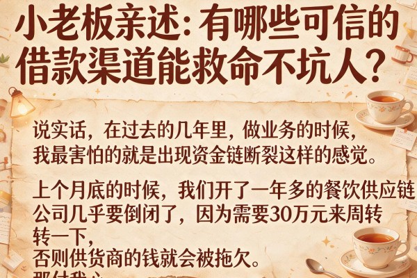 小老板亲述：有哪些可信的借款渠道能救命不坑人？