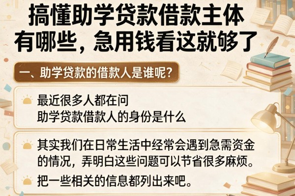 搞懂助学贷款借款主体有哪些，急用钱看这就够了