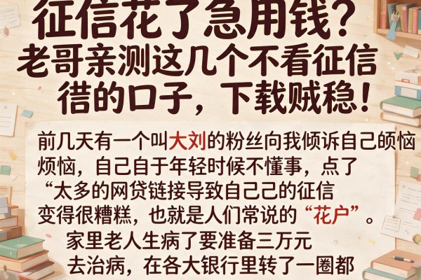 征信花了急用钱？老哥亲测这几个不看征信的口子，下款贼稳！