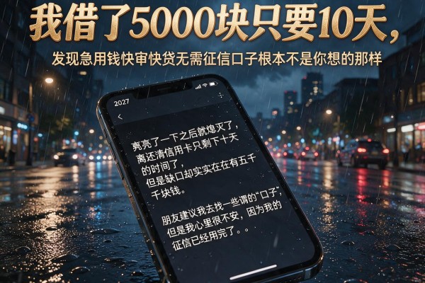 我借了5000块只要10天，发现急用钱快审快贷无需征信口子根本不是你想的那样