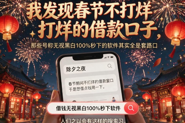 我发现春节不打烊的借款口子，那些号称无视黑白100%秒下的软件其实全是套路