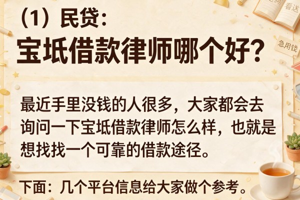 宝坻借款律师哪个好？急用钱看这两类口子