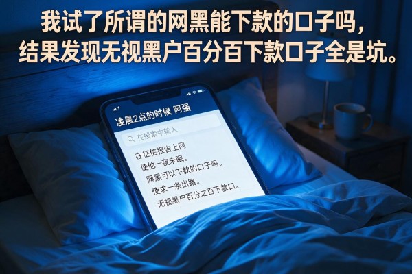 我试了所谓的网黑能下款的口子吗，结果发现无视黑户百分百下款口子全是坑
