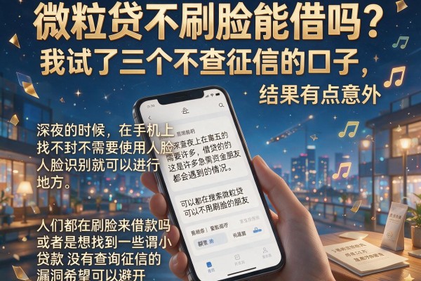 微粒贷不刷脸能借吗？我试了三个不查征信的口子，结果有点意外