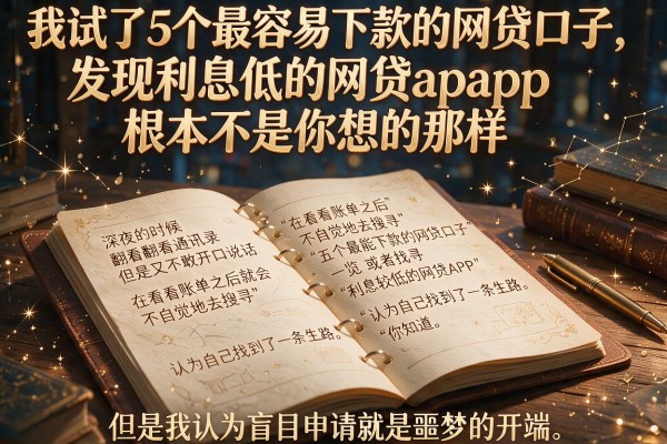 我试了5个最容易下款的网贷口子,发现利息低的网贷app根本不是你想的那样