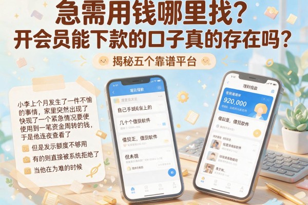 急需用钱哪里找？开会员能下款的口子真的存在吗？揭秘五个靠谱平台