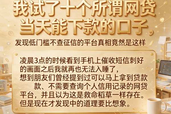 我试了十个所谓网贷当天能下款的口子，发现低门槛不查征信的平台真相竟然是这样