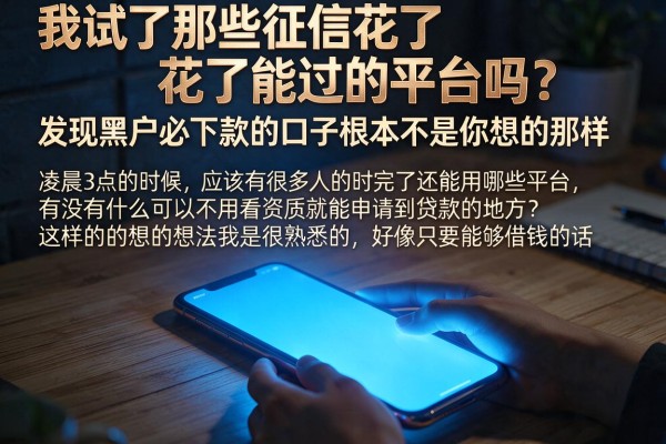 我试了那些征信花了能过的平台吗，发现黑户必下款的口子根本不是你想的那样
