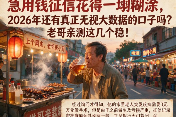 急用钱征信花得一塌糊涂，2026年还有真正无视大数据的口子吗？老哥亲测这几个稳！
