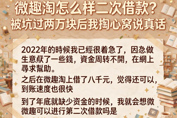 微趣淘怎么样二次借款？被坑过两万块后我掏心窝说真话