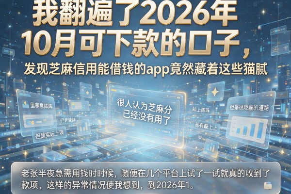 我翻遍了2026年10月可下款的口子,发现芝麻信用能借钱的app竟然藏着这些猫腻