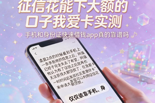 征信花能下大额的口子我爱卡实测，手机和身份证快速借钱app真的靠谱吗