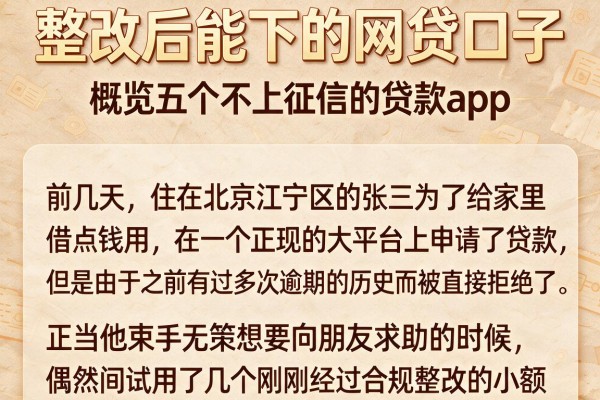 整改后能下的网贷口子，概览五个不上征信的贷款app