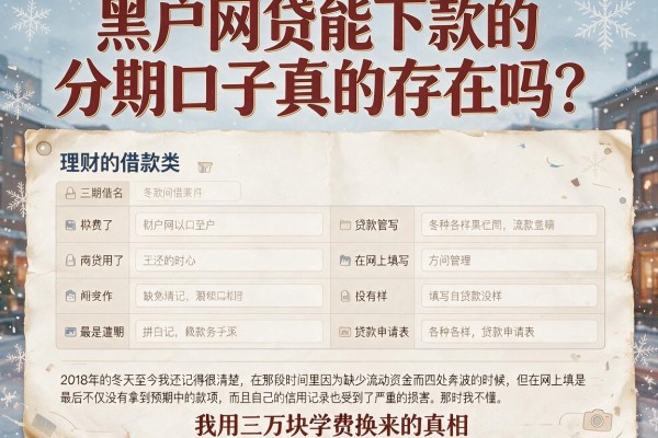 黑户网贷能下款的分期口子真的存在吗？我用三万块学费换来的真相