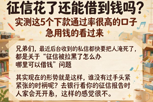 征信花了还能借到钱吗？实测这5个下款通过率很高的口子，急用钱的看过来