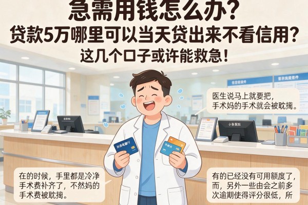 急需用钱怎么办？贷款5万哪里可以当天贷出来不看信用？这几个口子或许能救急！