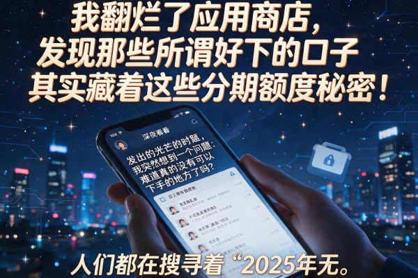 我翻烂了应用商店，发现那些所谓好下的口子其实藏着这些分期额度秘密