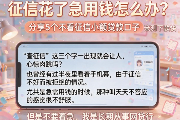 征信花了急用钱怎么办？分享5个不看征信小额贷款口子，亲测下款快