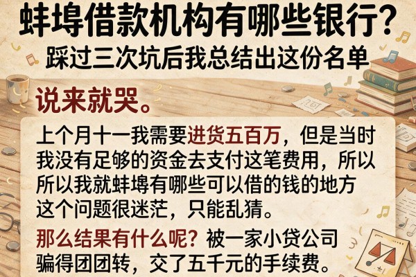 蚌埠借款机构有哪些银行？踩过三次坑后我总结出这份名单