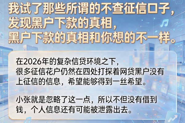 我试了那些所谓的不查征信口子，发现黑户下款的真相和你想的不一样