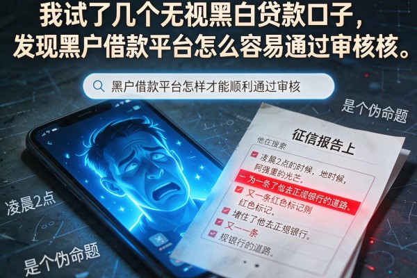 我试了几个无视黑白贷款口子，发现黑户借款平台怎么容易通过审核呢是个伪命题