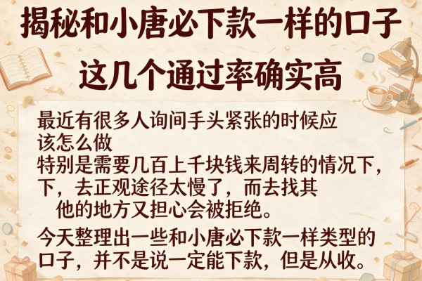 揭秘和小唐必下款一样的口子，这几个通过率确实高