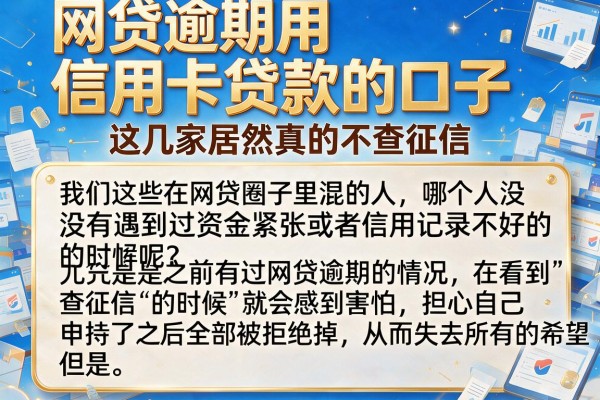 网贷逾期用信用卡贷款的口子，这几家居然真的不查征信