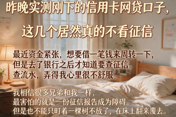 昨晚实测刚下的信用卡网贷口子，这几个居然真的不看征信