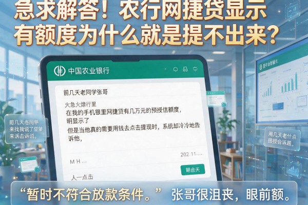 急求解答！农行网捷贷显示有额度为什么就是提不出来？