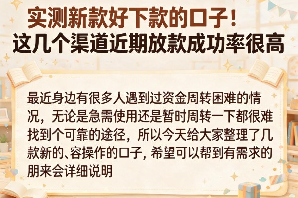 实测新款好下款的口子：这几个渠道近期放款成功率很高