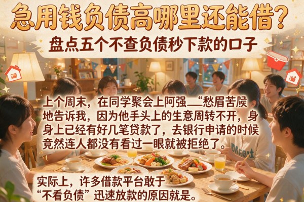 急用钱负债高哪里还能借？盘点五个不查负债秒下款的口子