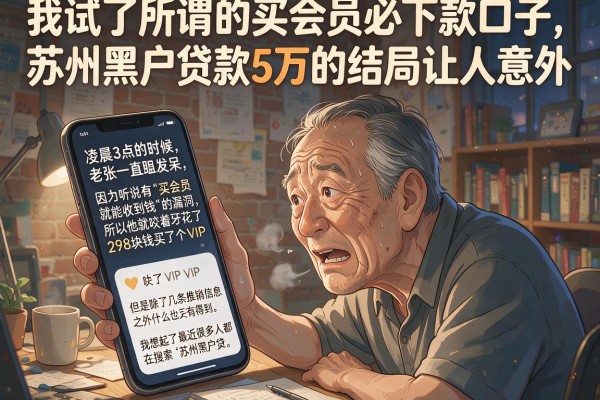 我试了所谓的买会员必下款口子，苏州黑户贷款5万的结局让人意外