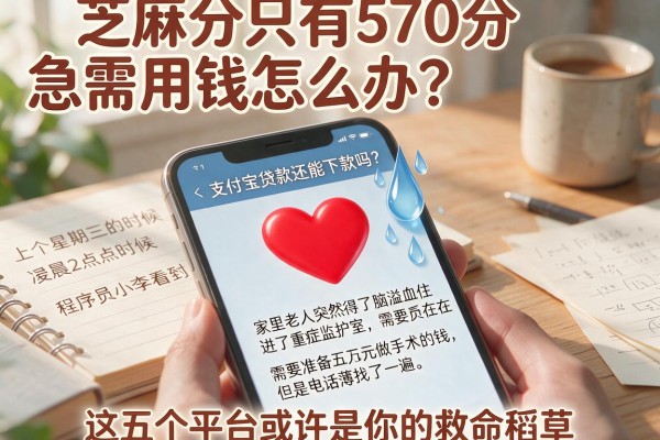 芝麻分只有570分急需用钱怎么办?支付宝贷款还能下款吗?这五个平台或许是你的救命稻草