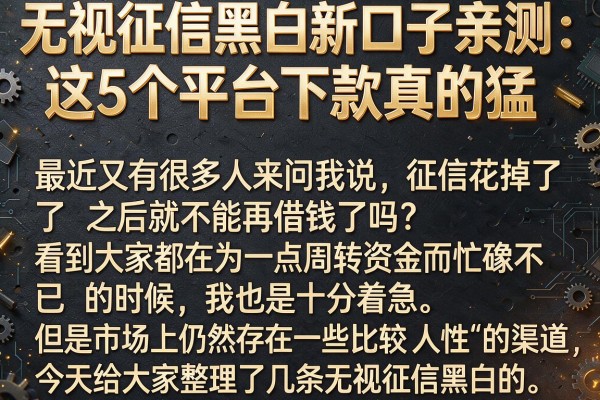 无视征信黑白新口子亲测：这5个平台下款真的猛