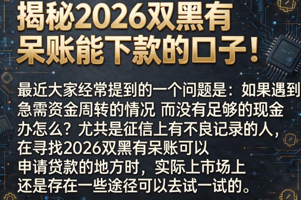 揭秘2026双黑有呆账能下款的口子，整理了这10个