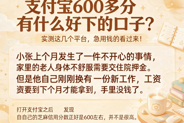 支付宝600多分有什么好下的口子？实测这几个平台，急用钱的看过来！