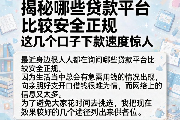 揭秘哪些贷款平台比较安全正规,这几个口子下款速度惊人