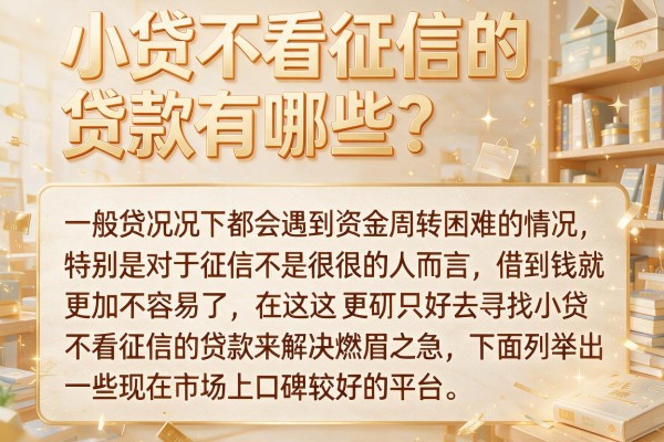 小贷不看征信的贷款有哪些？整理几个容易下款的