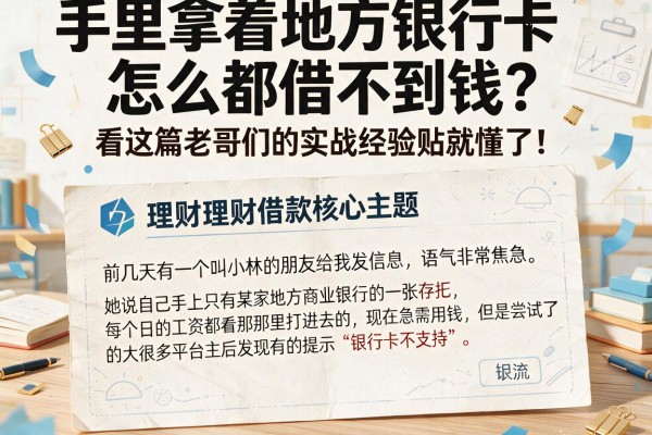 手里拿着地方银行卡怎么都借不到钱？看这篇老哥们的实战经验贴就懂了！