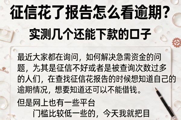征信花了报告怎么看逾期?实测几个还能下款的口子