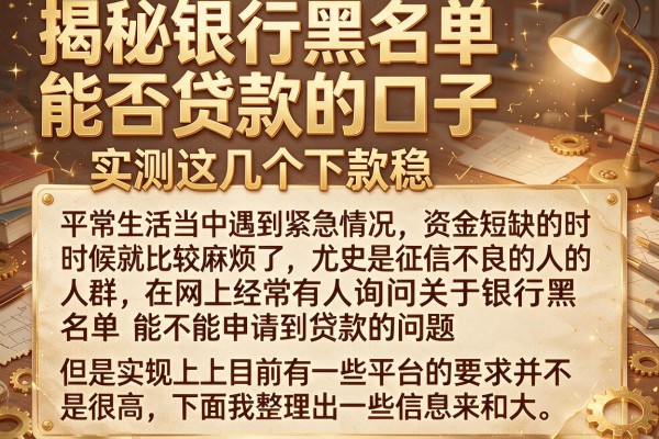 揭秘银行黑名单能否贷款的口子，实测这几个下款稳