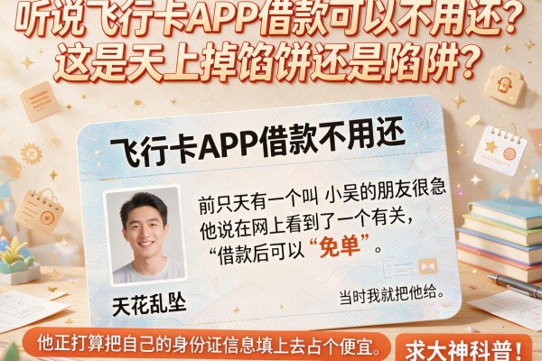 听说飞行卡APP借款可以不用还？这是天上掉馅饼还是陷阱？求大神科普！